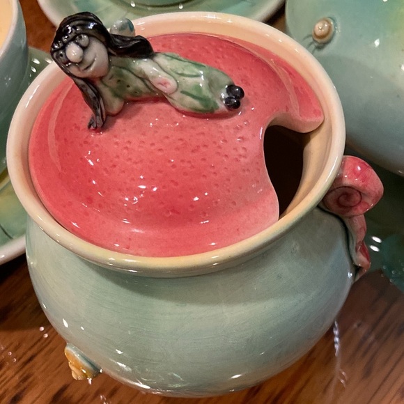 Whimsical tea set handmade and unique - Picture 7 of 11